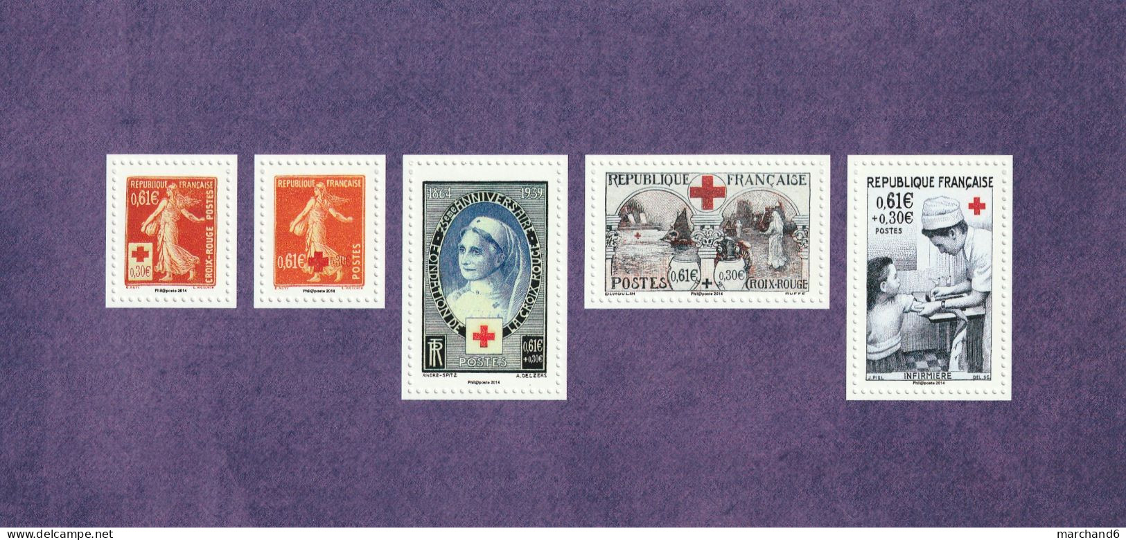 2014 France Bloc Souvenir 150 Ans De La Croix Rouge Française Les 2 Feuillets N°95 Et 95A Neuf ** - Souvenir Blocks & Sheetlets