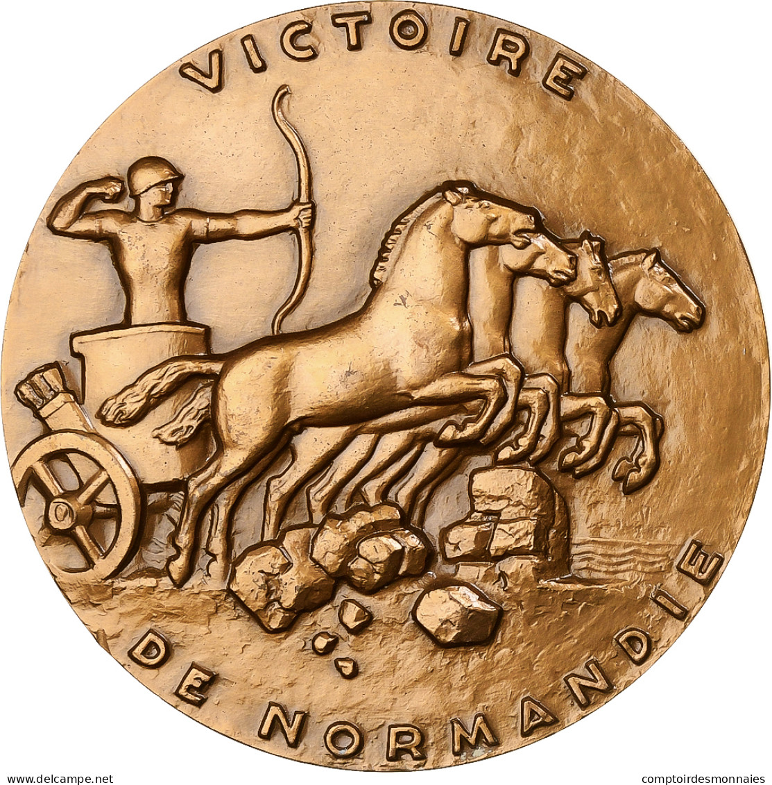 France, Médaille, Seconde Guerre Mondiale, Victoire De Normandie, 1984, Bronze - Other & Unclassified