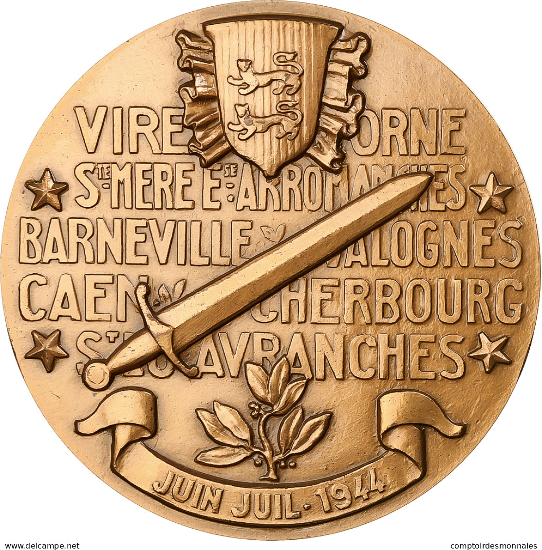 France, Médaille, Seconde Guerre Mondiale, Victoire De Normandie, 1984, Bronze - Altri & Non Classificati