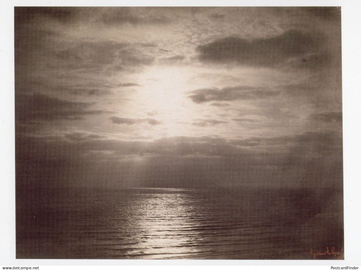 Victorian Ocean Solar Effect In The Clouds Weather Museum Photo Postcard - Photographs