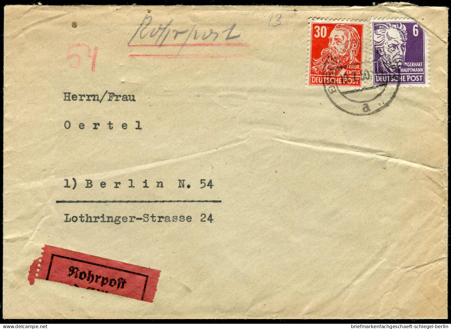 DDR, 1950, 213, 222, Brief - Sonstige & Ohne Zuordnung