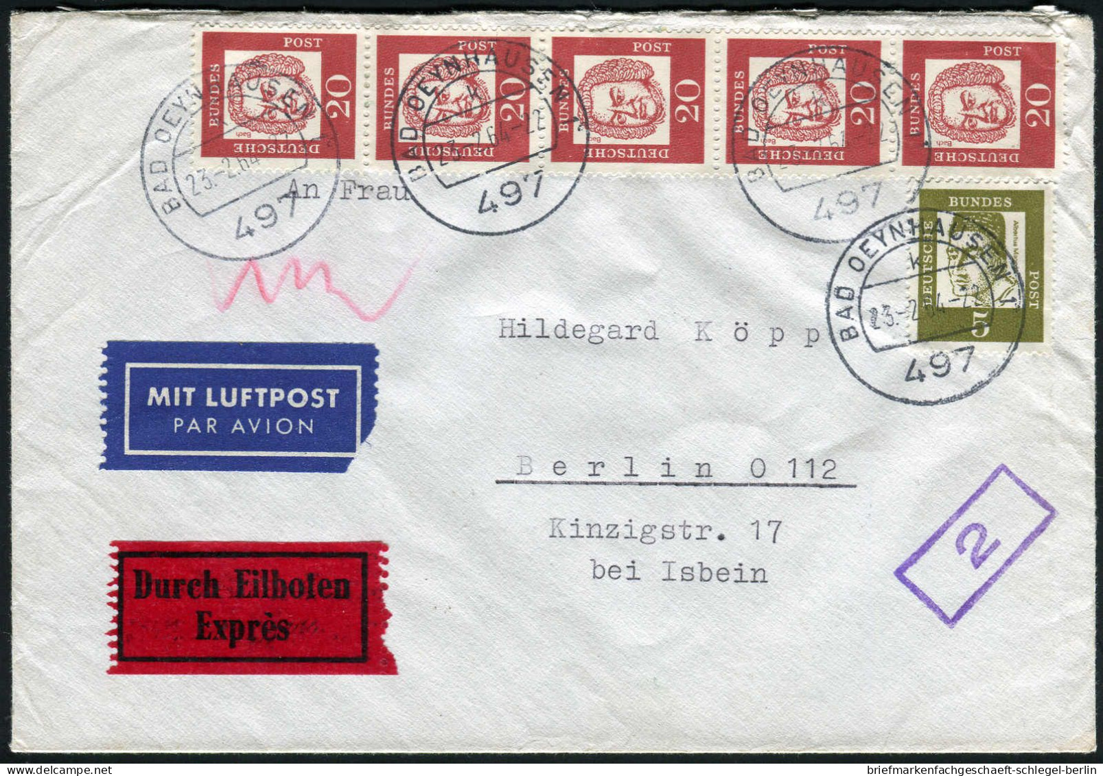 DDR, 1964, Bund 347, 352(5), Brief - Andere & Zonder Classificatie