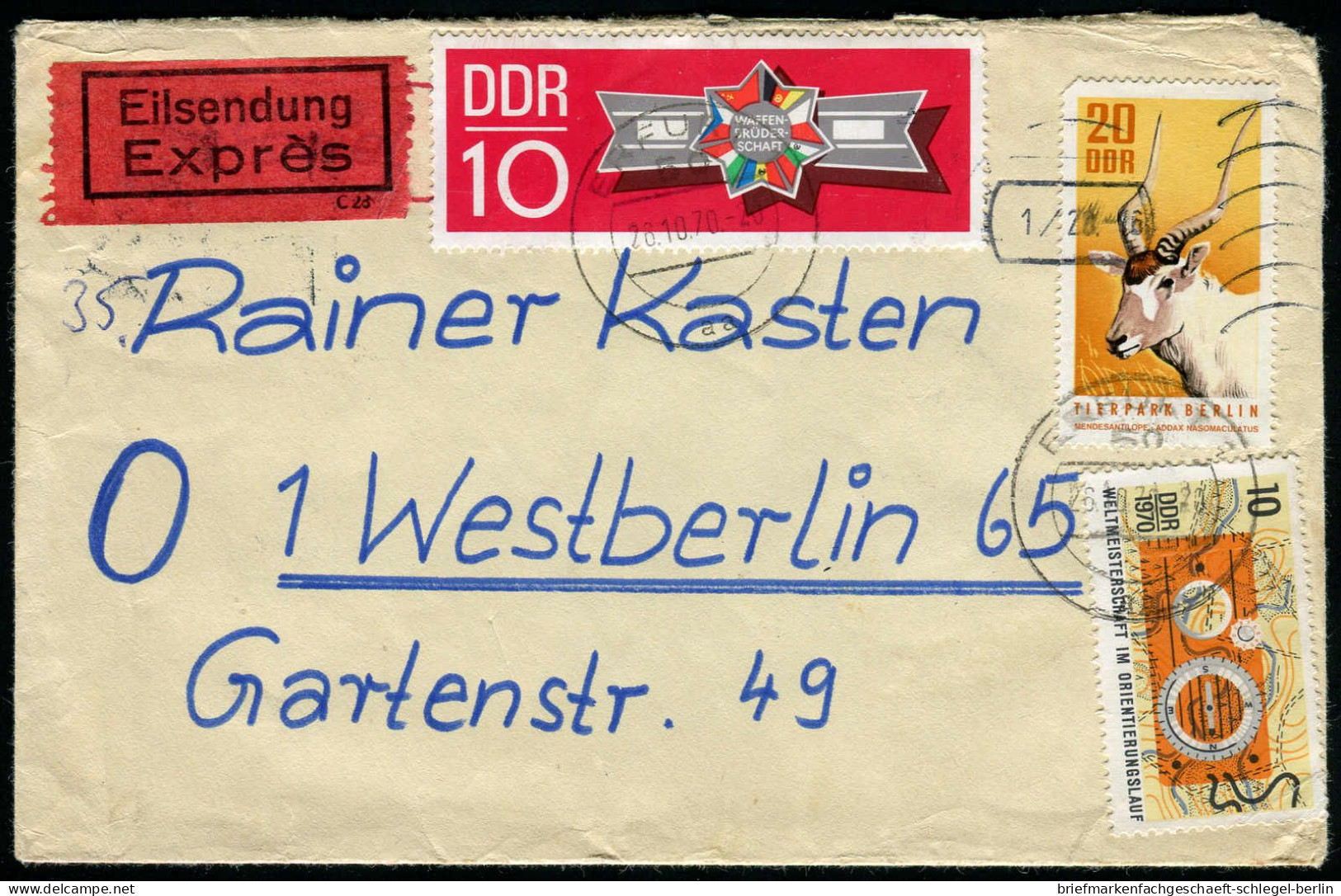 DDR, 1970, 1605, 1607, 1615, 1619, 1621, Brief - Andere & Zonder Classificatie