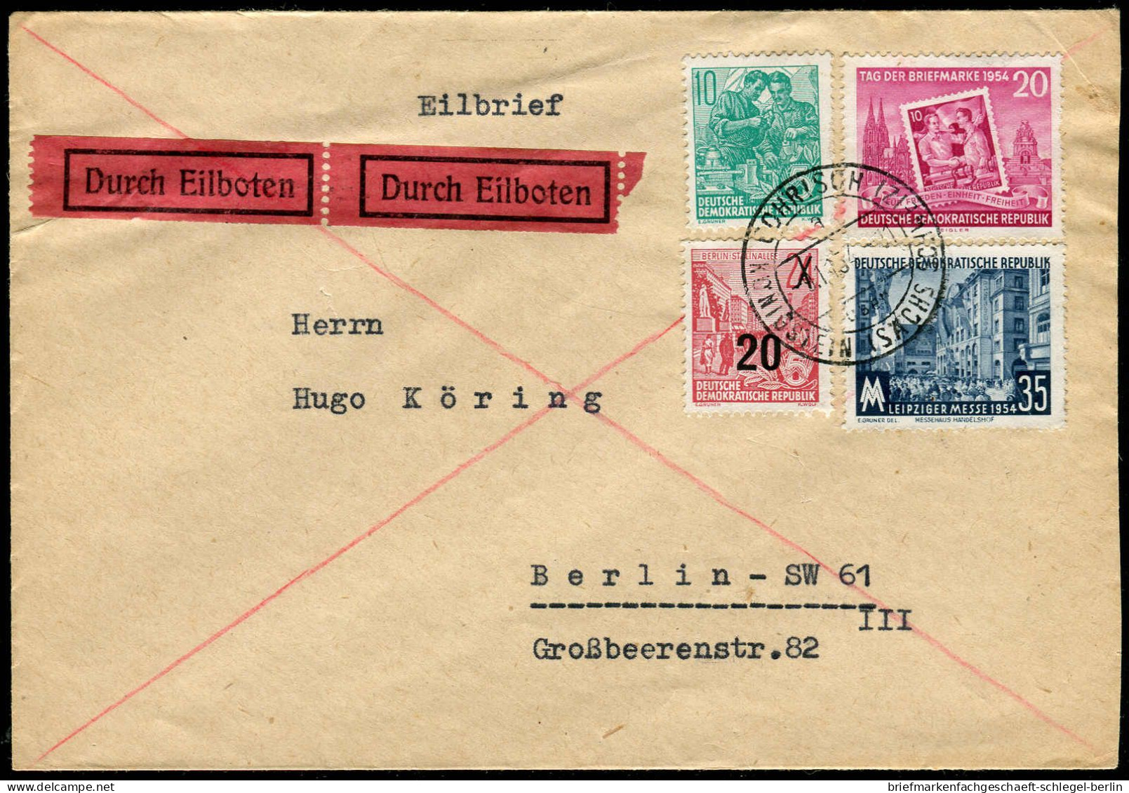 DDR, 1954, 409, 434, 439,445A, Brief - Andere & Zonder Classificatie