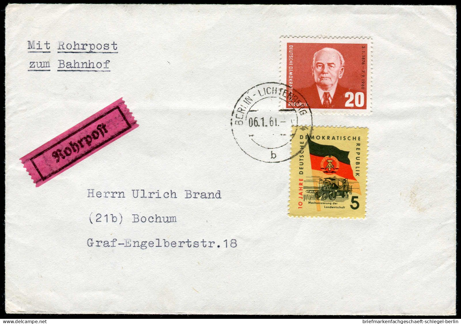 DDR, 1961, 722, 807, Brief - Autres & Non Classés