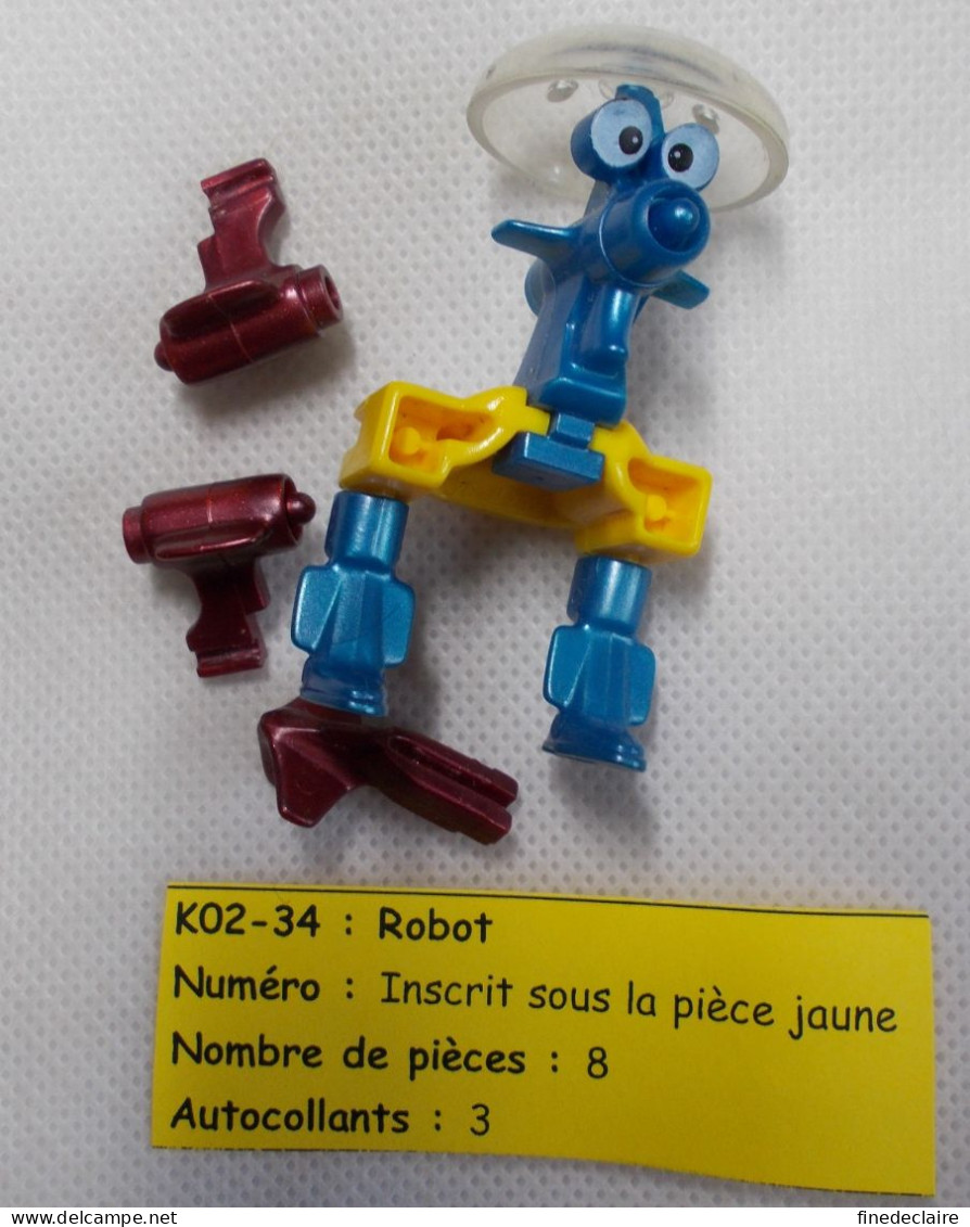 Kinder - Robot Bleu, Jaune Et Marron - K02 34 - Sans BPZ - Steckfiguren