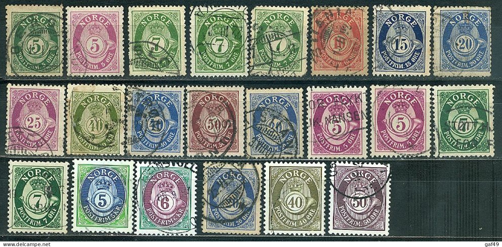 Norvège Série Cor Petite De Collection 18 Timbres Entre N° Y&T 49 Et 224 Belles Oblitérations à Voir! - Used Stamps