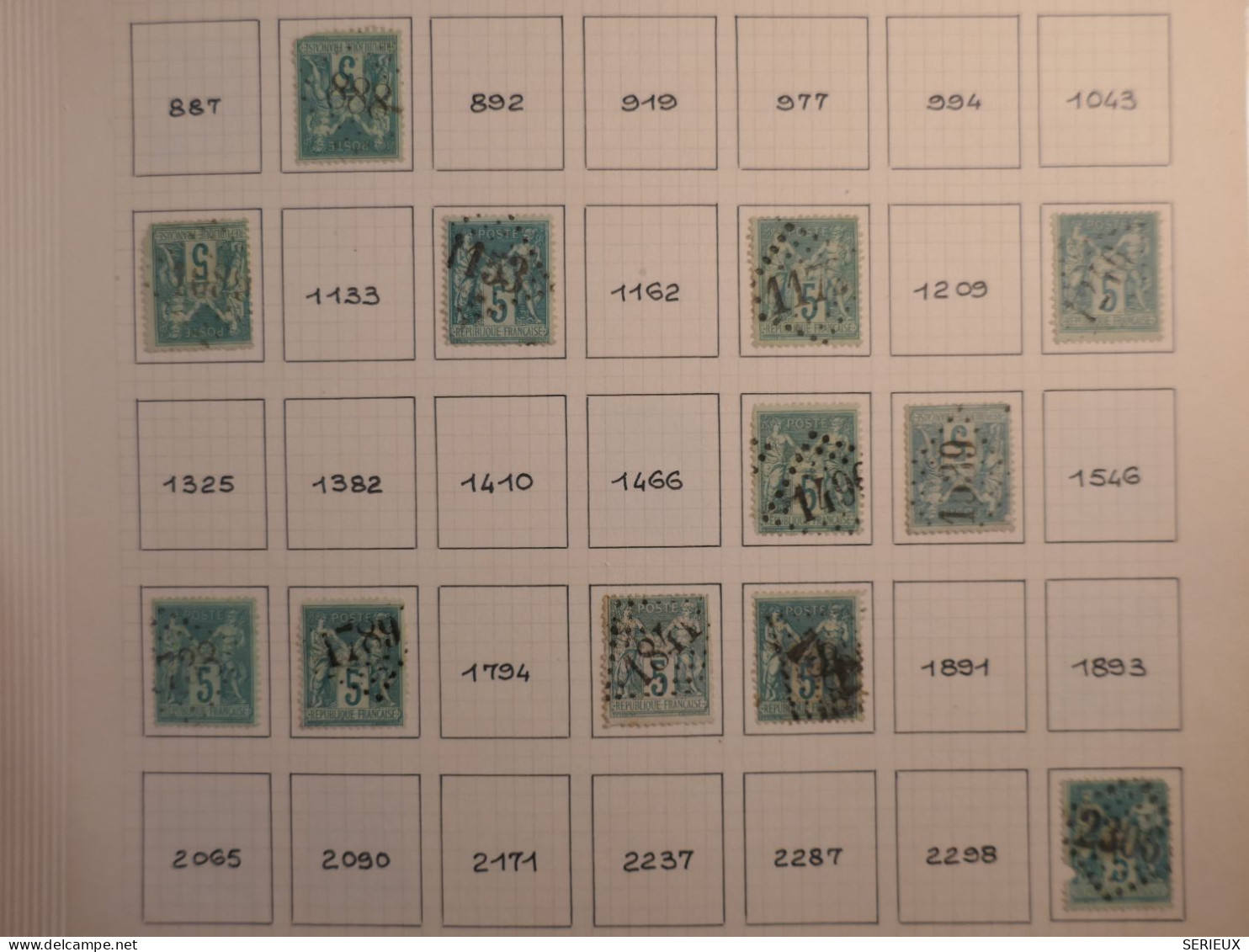 DO 35 FRANCE  PAGES ETUDE OBLITERATIONS LOSANGE   +SAGE 5C +VU BEHR.DISPERSION COLLECTION+++ - 1877-1920: Semi Modern Period