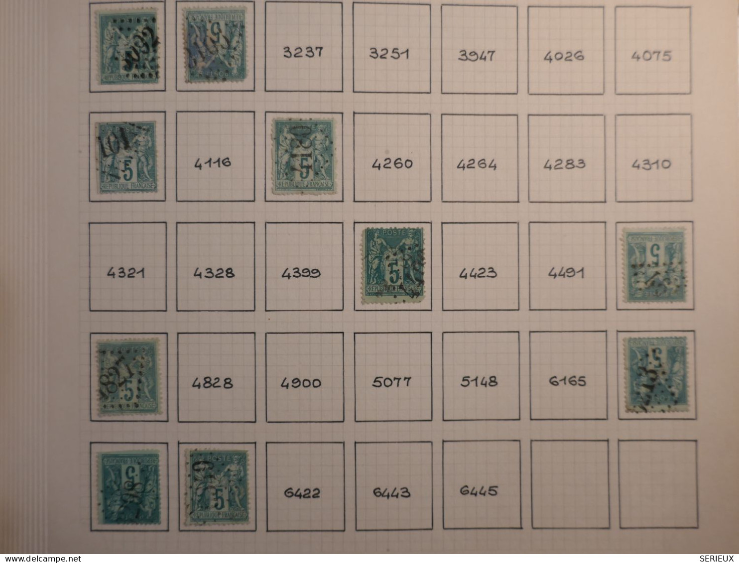 DO 35 FRANCE  PAGES ETUDE OBLITERATIONS LOSANGE   +SAGE 5C +VU BEHR.DISPERSION COLLECTION+++ - 1877-1920: Semi Modern Period