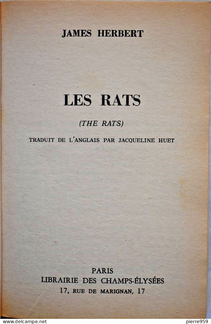 Les Rats - James Herbert - Le Masque Fantastique
