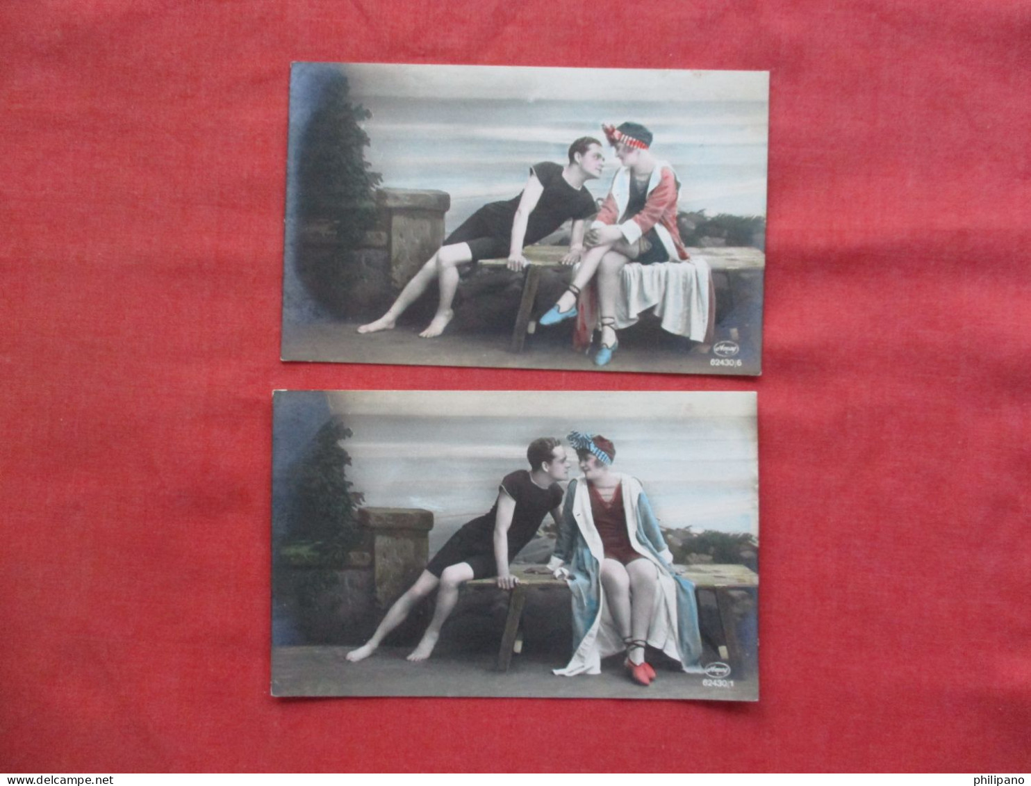 Lot Of 2 Cards.   Couple Bathing Suits Romance.    Ref 6402 - Couples