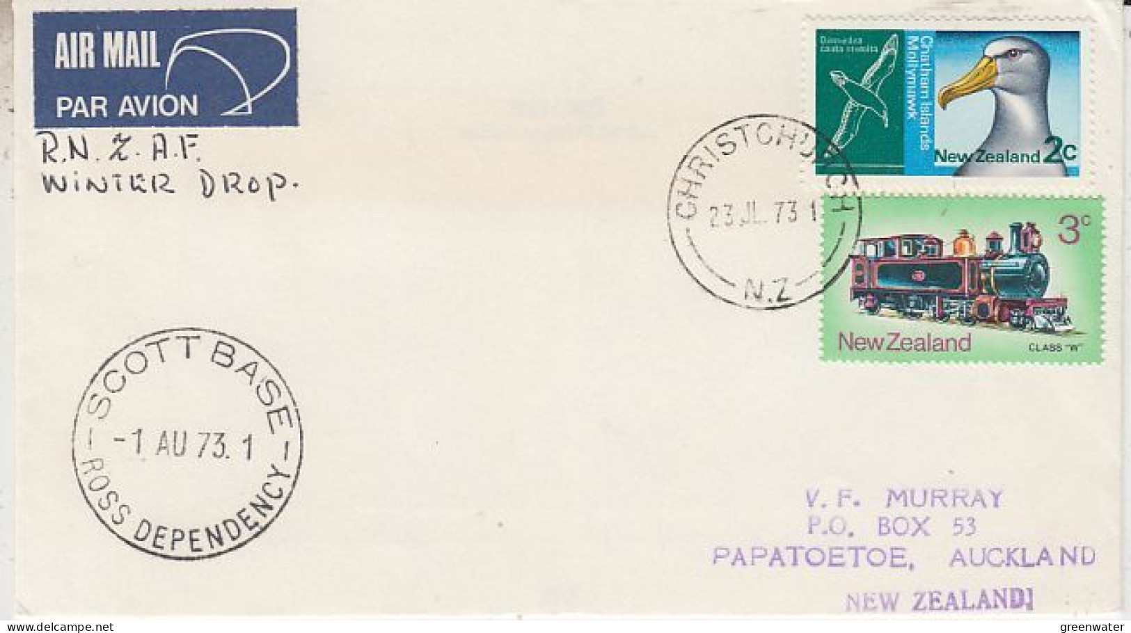Ross Dependency RNZAF Winter Drop Ca Scott Base 1 AUG 1973 (RO202) - Covers & Documents