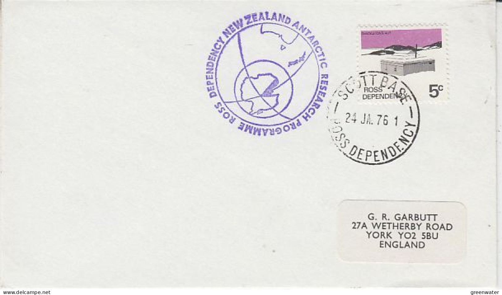 Ross Dependency NZARP Ca Scott Base 24 JA 1976 (RO203) - Covers & Documents