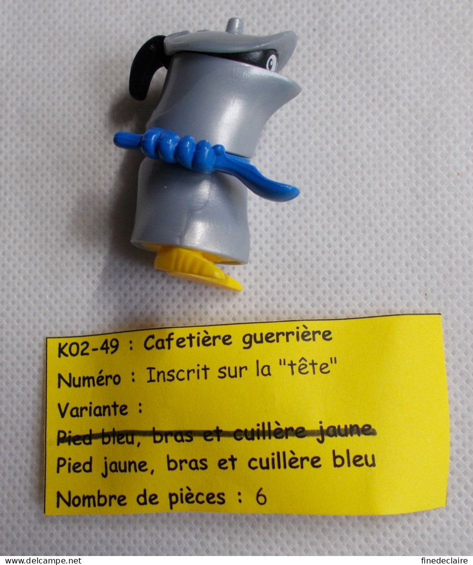 Kinder - Guerre En Cuisine - Cafetière Guerrière, Pied Jaune, Bras Et Cuillère Bleu - K02 49 - Sans BPZ - Steckfiguren