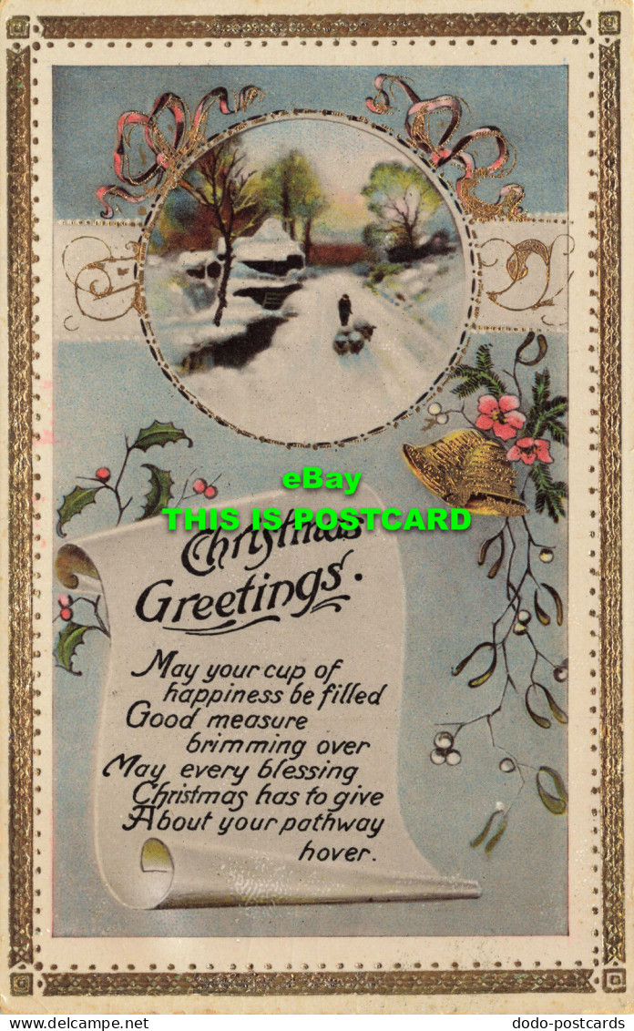 R619498 Christmas Greetings. May Your Cup Of Happiness Be Filled. 1035. Greeting - Mundo