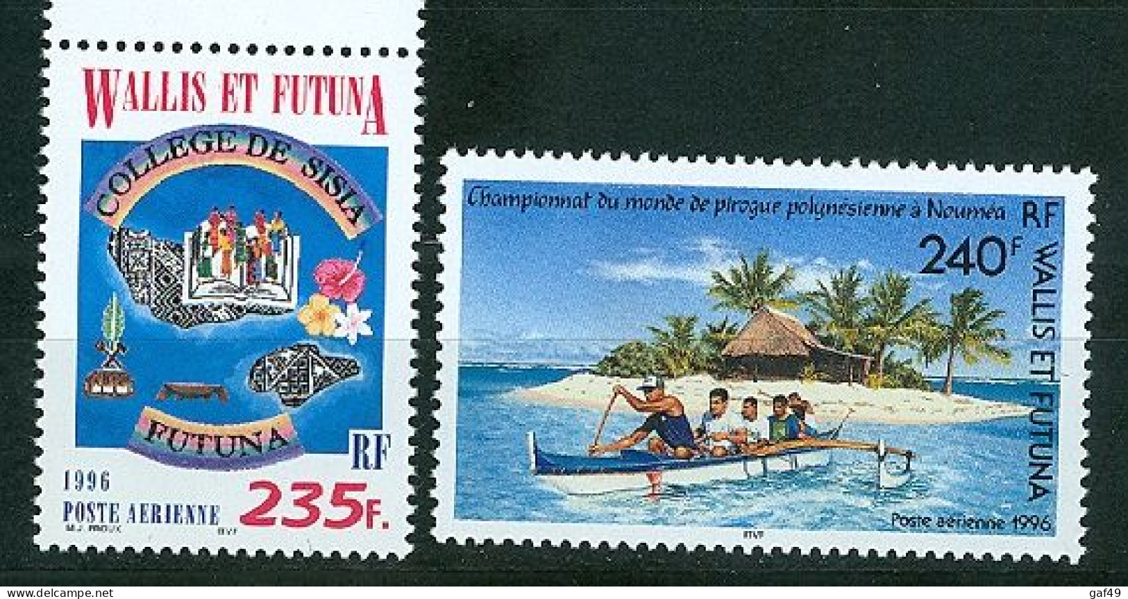 Wallis & Futuna N°Y&T PA 191 Et 192 De 1996 Sport Et Collège Neuf Sans Charnière Très Frais - Unused Stamps