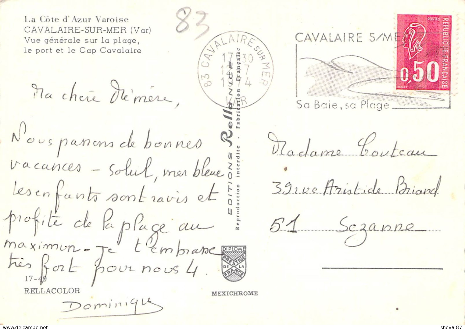 83 - Cavalaire Sur Mer - Vue Générale Sur La Plage, Le Port Et Le Cap Cavalaire - Cavalaire-sur-Mer