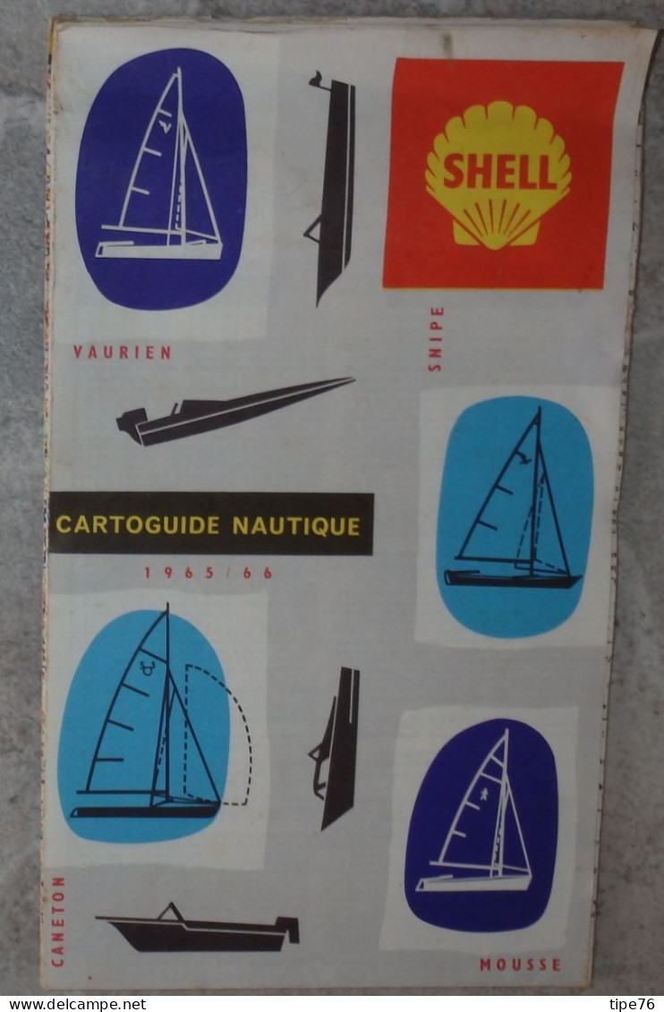 Carte Routière Shell  Cartoguide Nautique  1965 / 66 - Callejero
