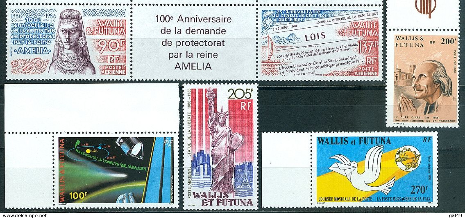 Wallis & Futuna N°Y&T PA 149 à 154 Année 1986 Sujets Divers Neuf Sans Charnière Très Frais - Unused Stamps