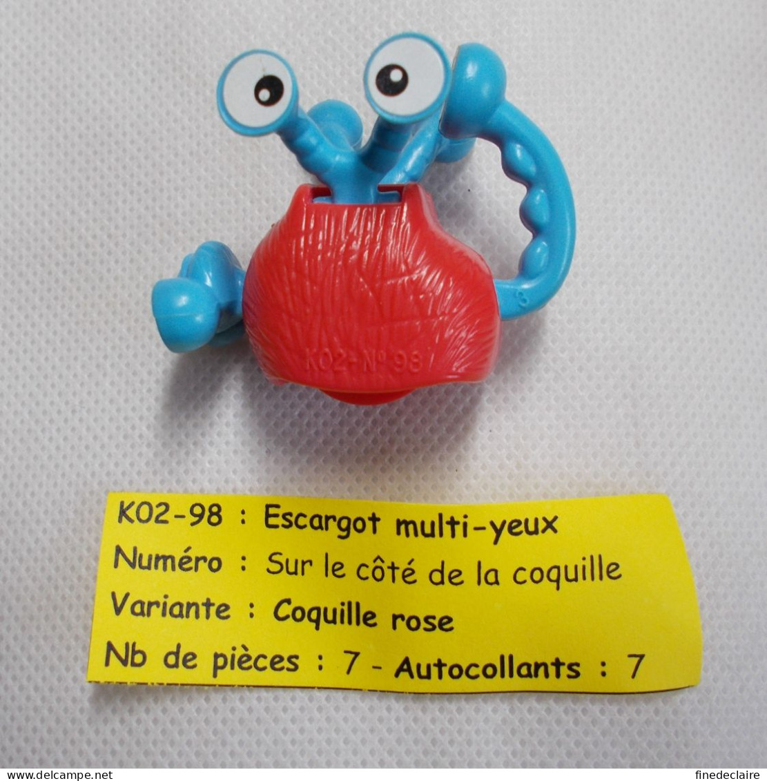 Kinder - Escargot Multi-yeux, Coquille Rose - K02 98 - Sans BPZ - Mountables