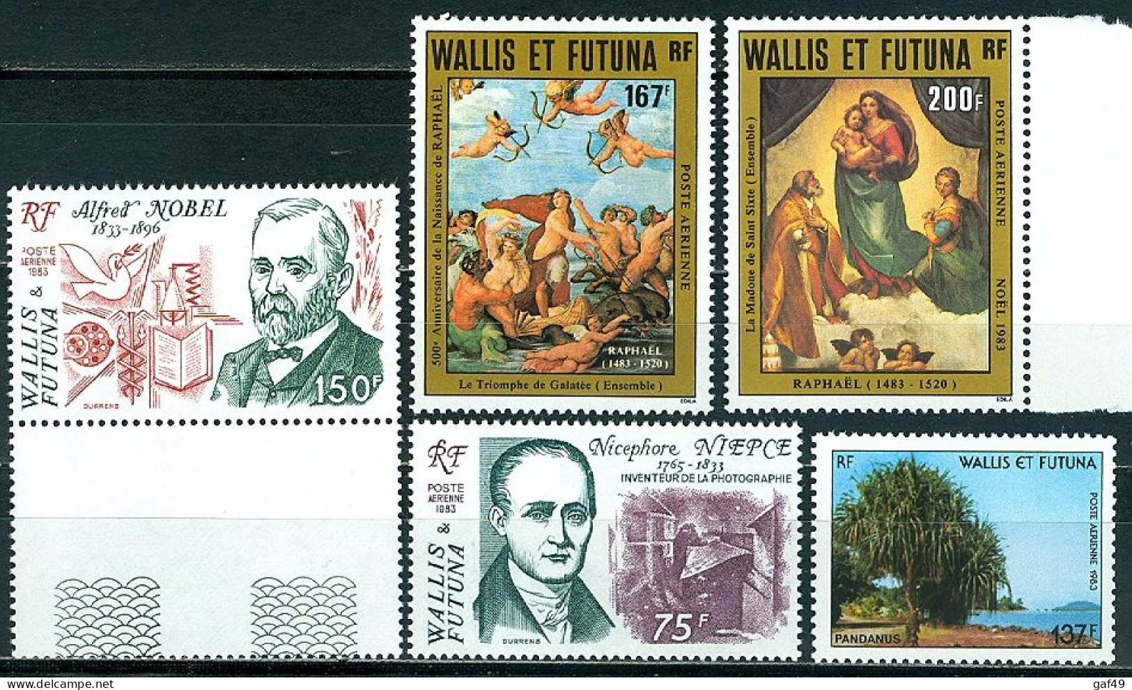 Wallis & Futuna N°Y&T PA 127 à 131 1983 Sujets Divers Neuf Sans Charnière Très Frais - Unused Stamps