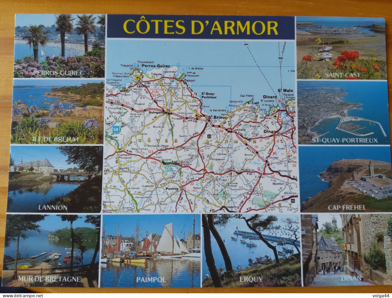 22 - COTES D'ARMOR - Carte Géographique - Contour Du Département Avec Multivues - Maps