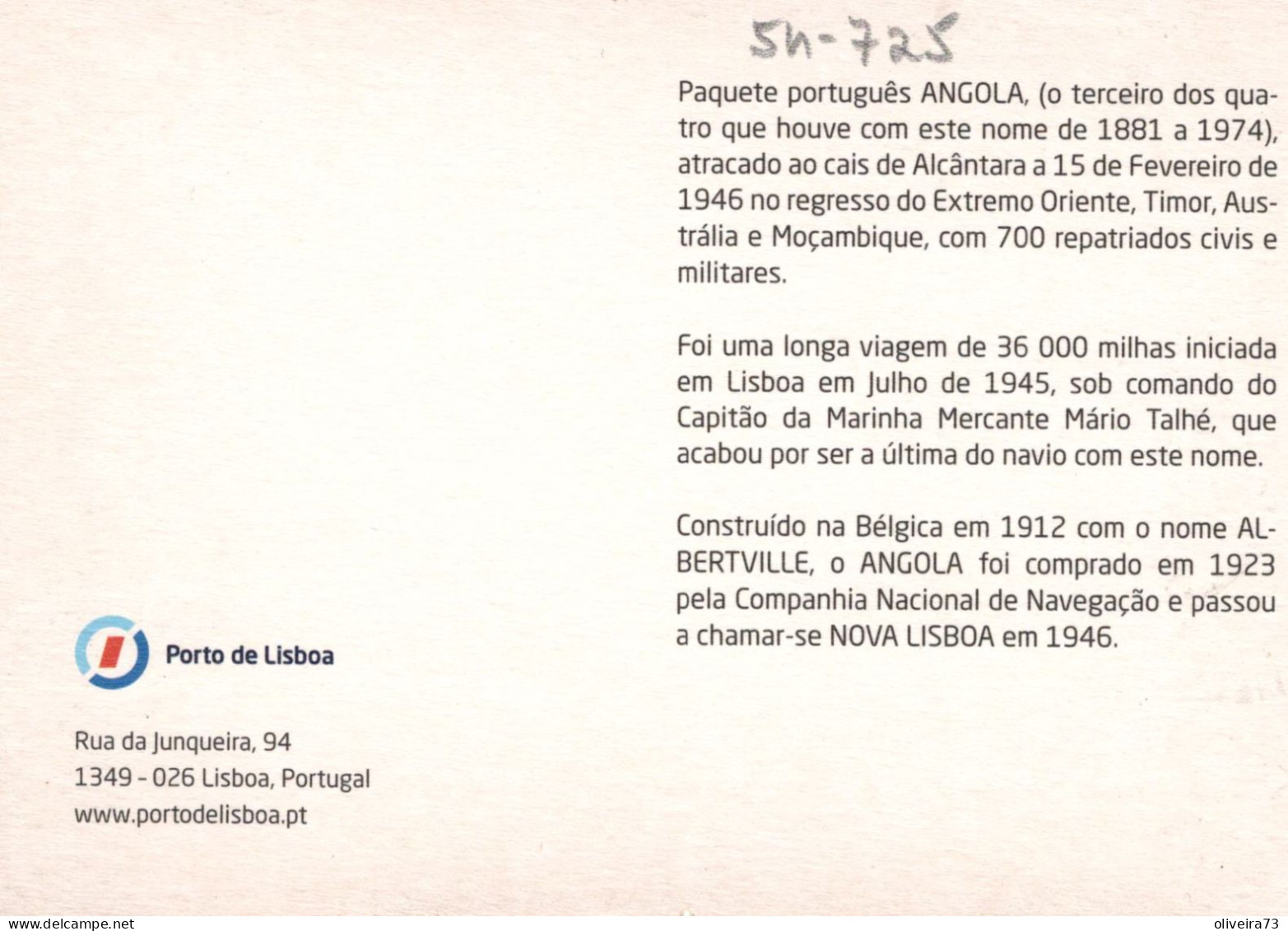 LISBOA - No Cais O Paquete Português ANGOLA - PORTUGAL - Lisboa