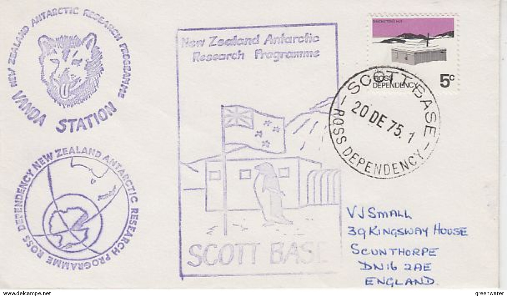 Ross Dependency NZARP  Ca Vanda Station Ca Scott Base 20 DEC 1975 (RO205) - Brieven En Documenten