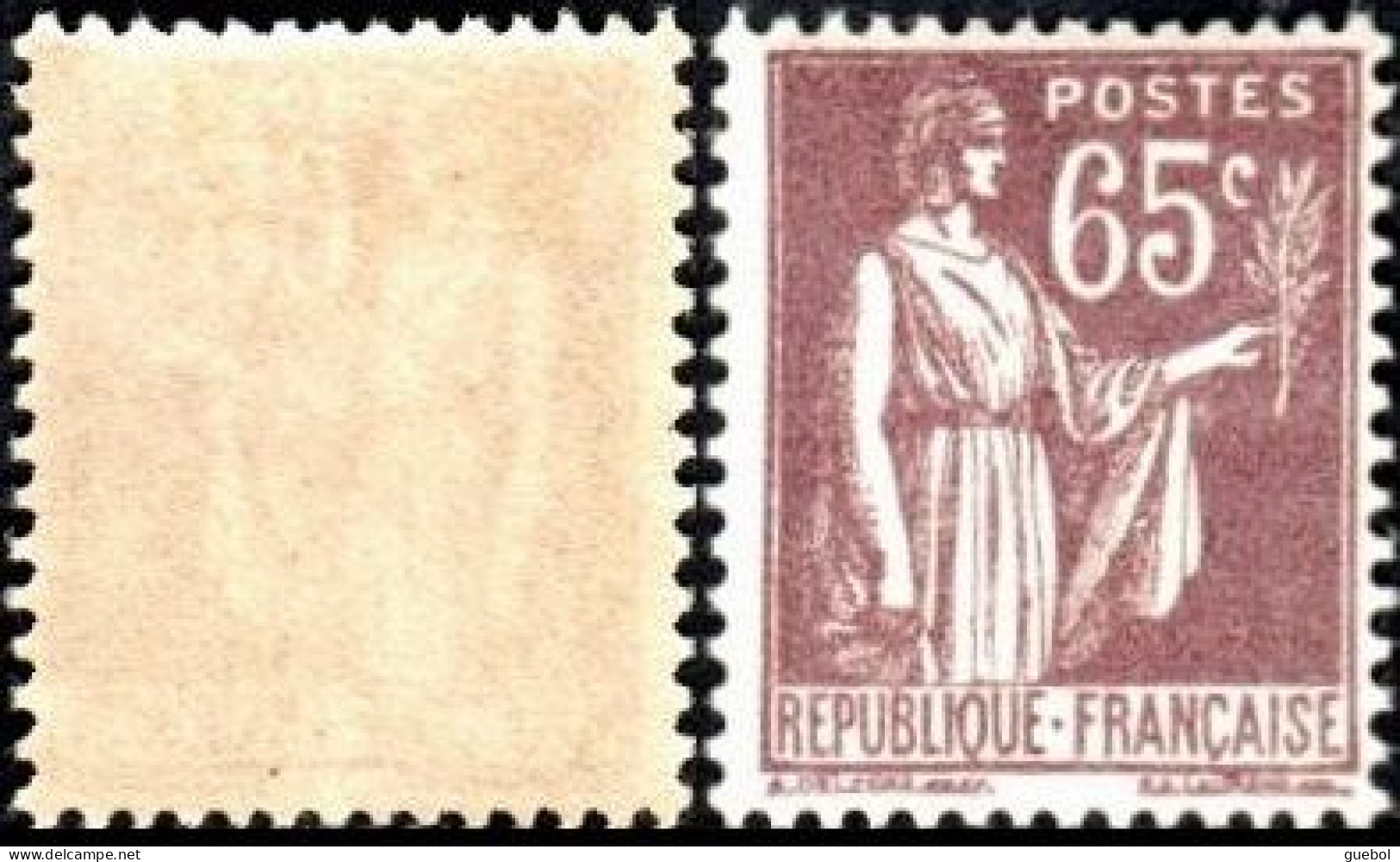 France Type Paix - N°  284 * De La 2ème Série Le 65c Violet-brun - 1932-39 Paz
