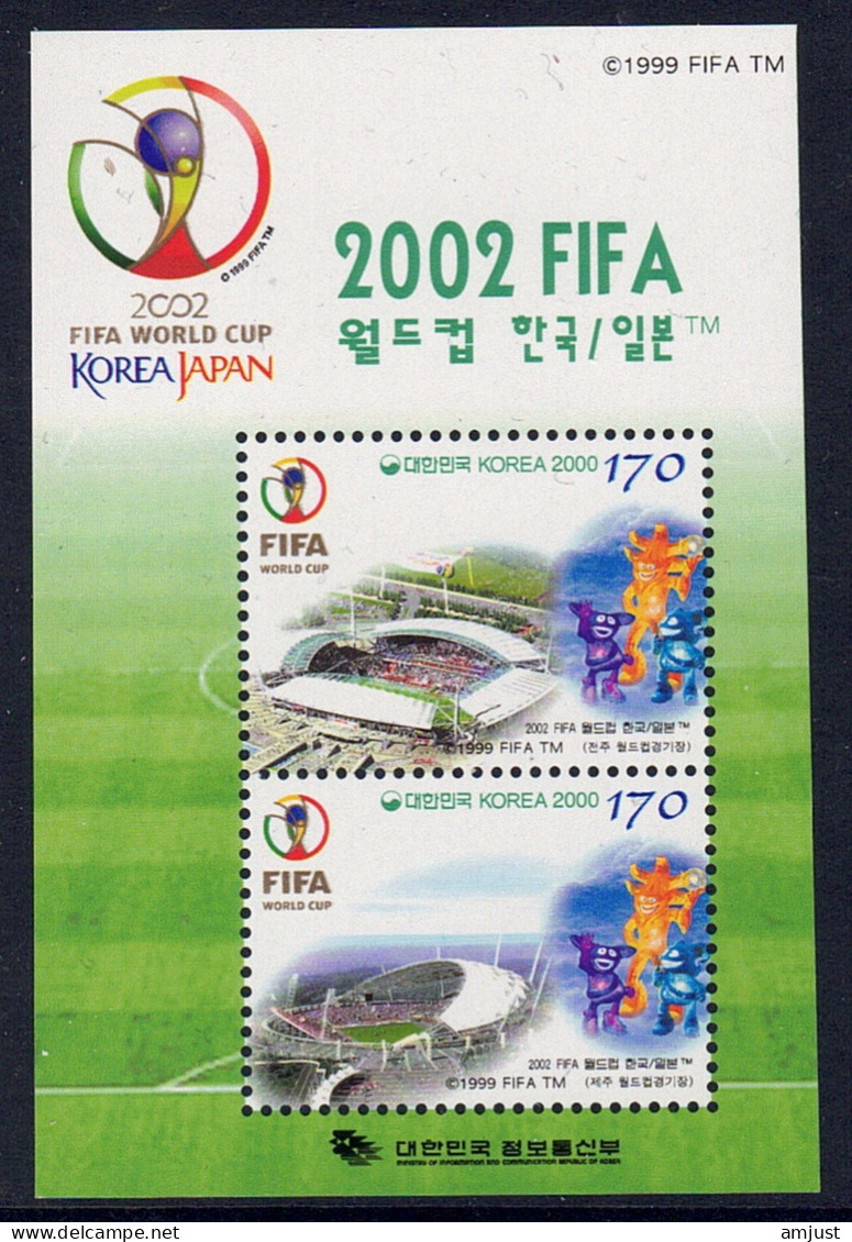 Football // 2002 FIFA // Corée Du Sud Bloc-feuillet Stades Et Mascottes - 2002 – Corea Del Sud / Giappone