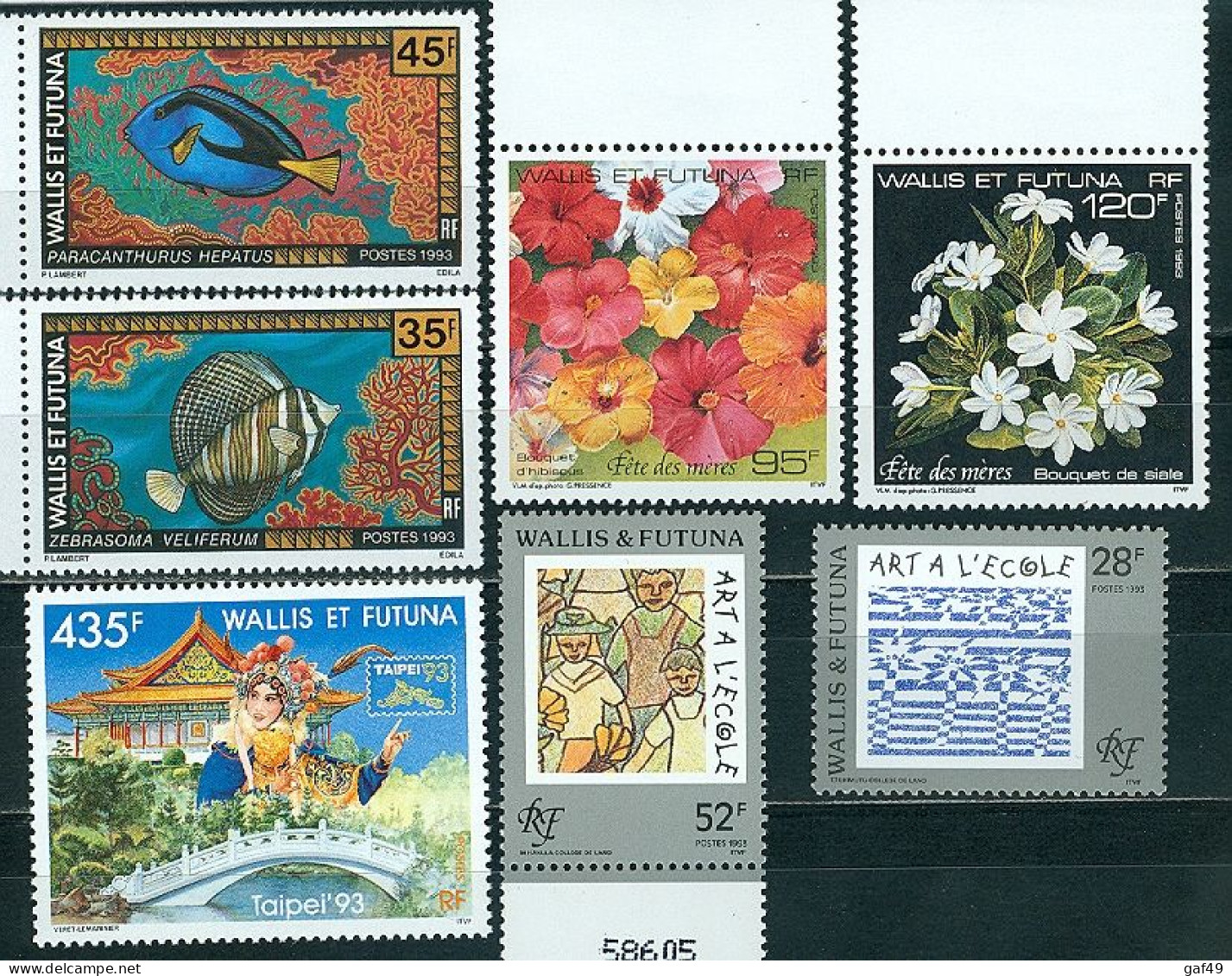 Wallis & Futuna N°Y&T 449 à 461 Poste Année 1993 Sujets Divers Neuf Sans Charnière Très Frais (2 Scans) - Unused Stamps