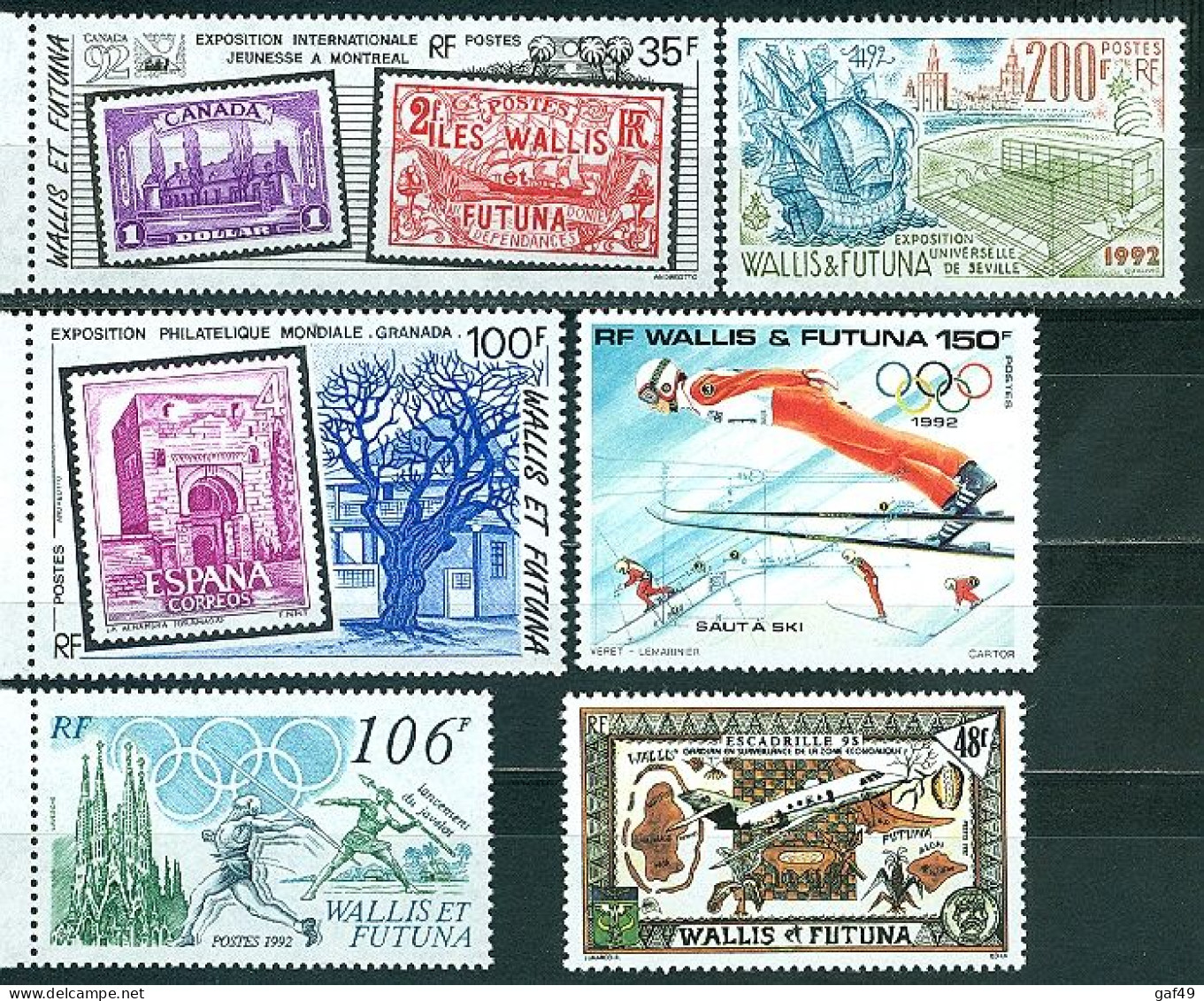 Wallis & Futuna N°Y&T 424 à 443 Poste Année 1992 Sujets Divers Neuf Sans Charnière Très Frais (3 Scans) - Unused Stamps