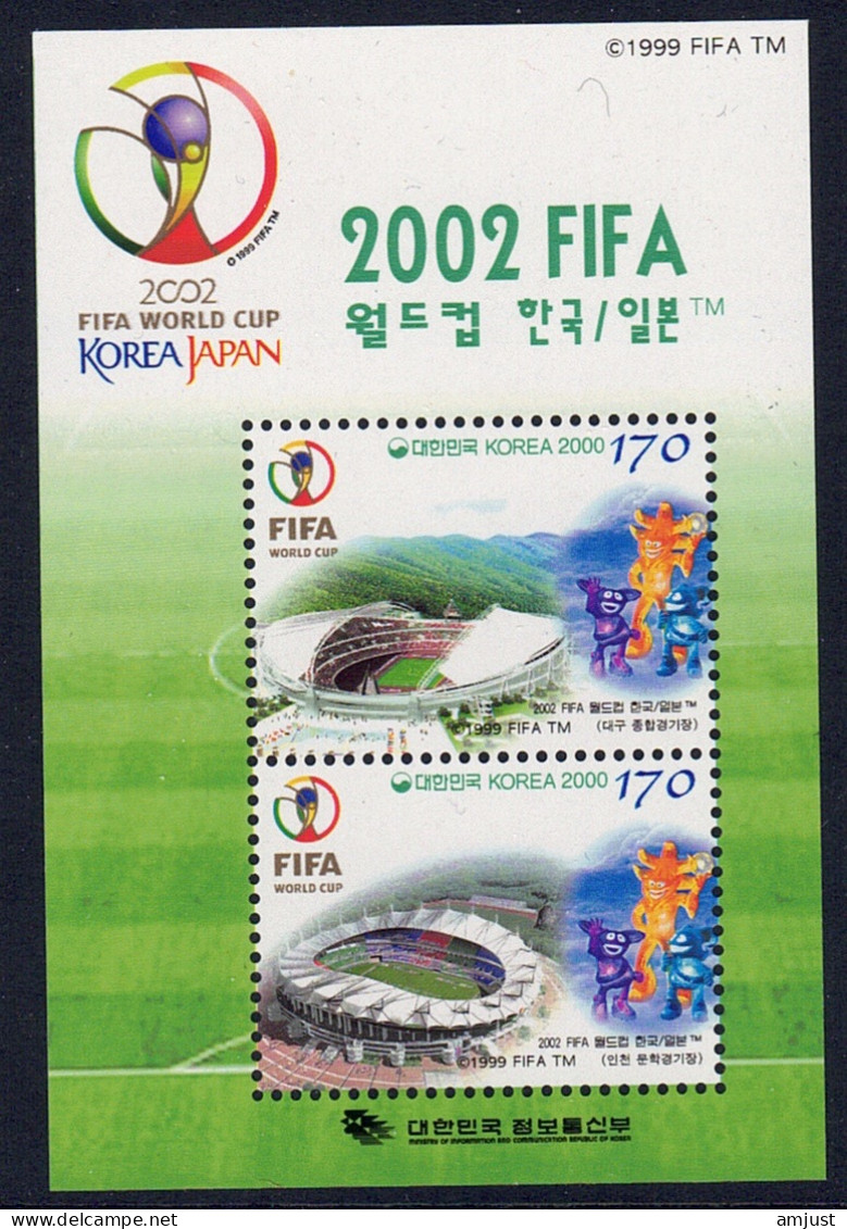 Football // 2002 FIFA // Corée Du Sud Bloc-feuillet Stades Et Mascottes - 2002 – Zuid-Korea / Japan