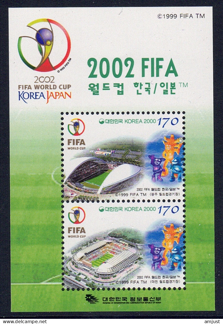 Football // 2002 FIFA // Corée Du Sud Bloc-feuillet Stades Et Mascottes - 2002 – Zuid-Korea / Japan