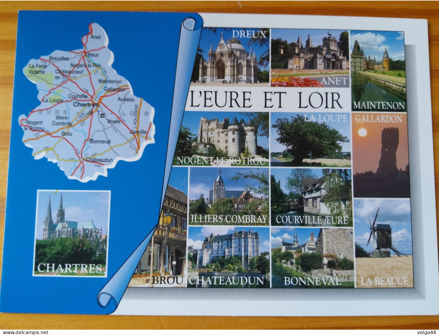28 - EURE ET LOIR - Carte Géographique - Contour Du Département Avec Multivues - Landkaarten