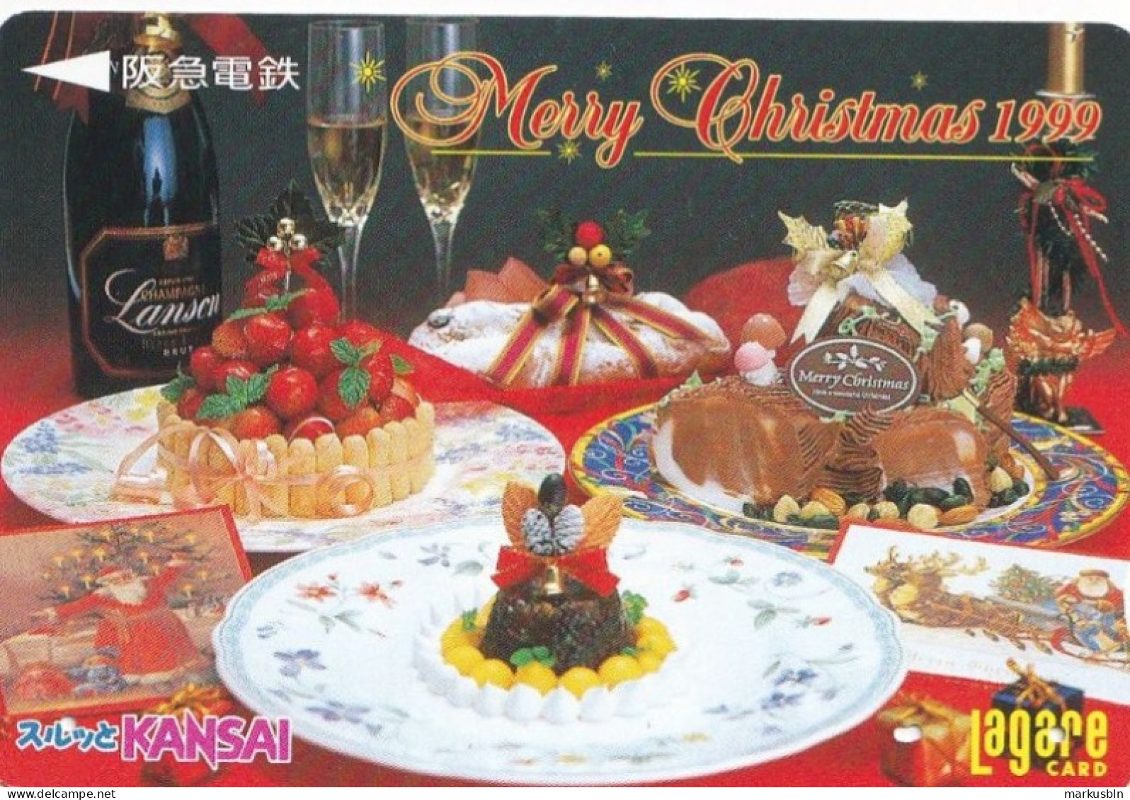 Japan Prepaid Lagare Card 3000 - Merry Christmas 1999 Cakes Food - Japan