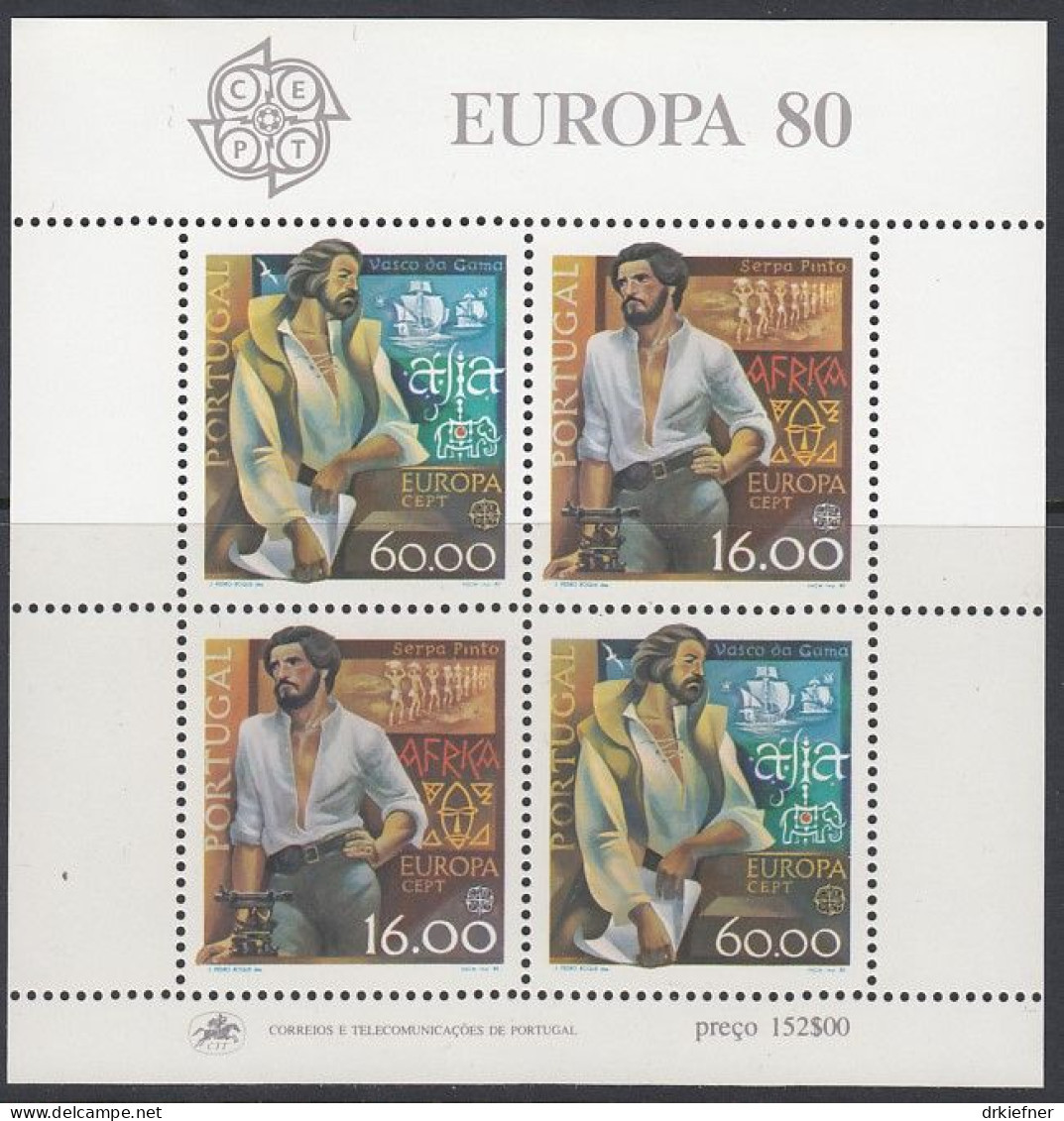 Europa CEPT Jahrgang 1980 Komplett Postfrisch **, 67 Marken + 2 Blöcke, Bedeutende Persönlichkeiten - 1980