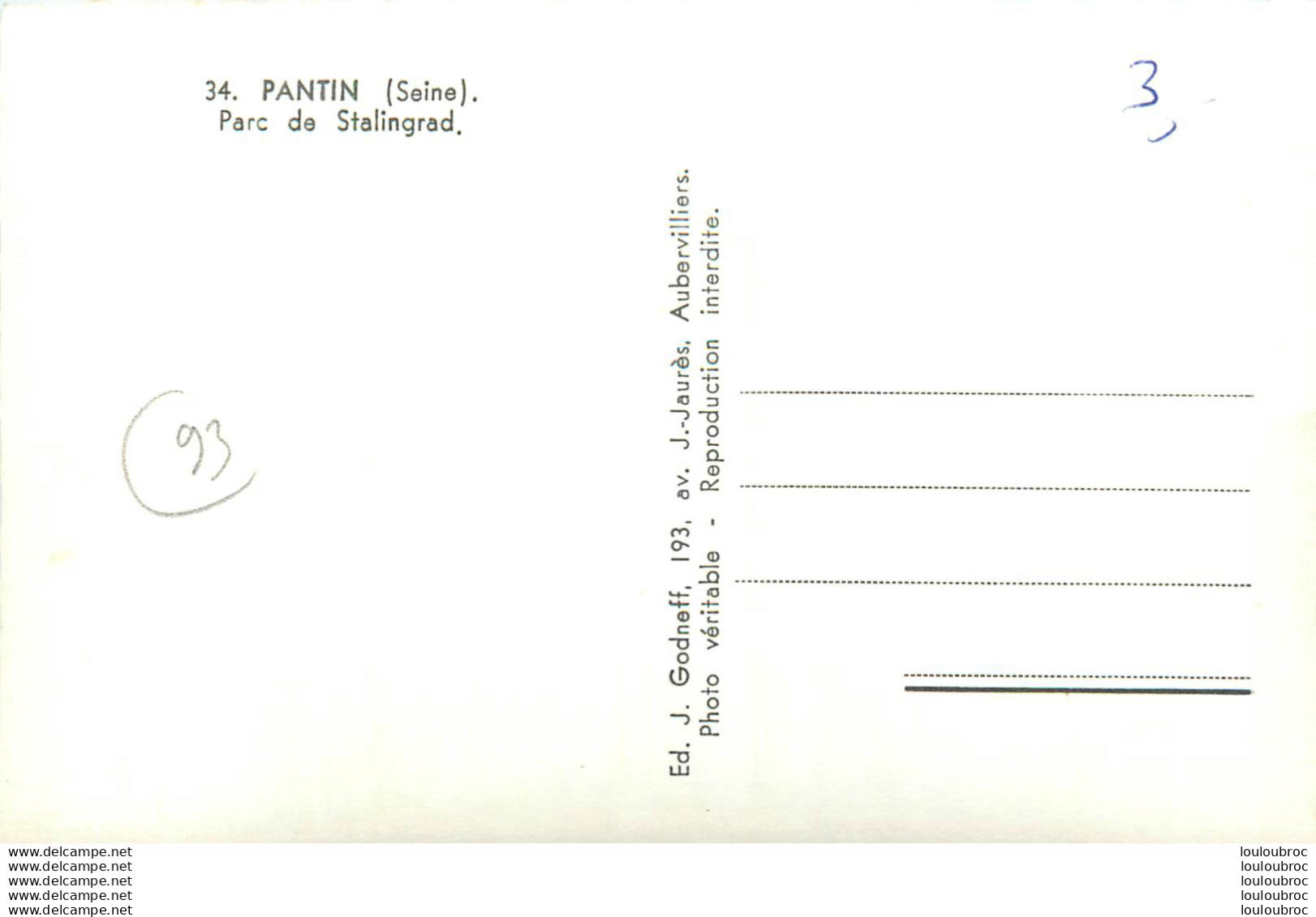PANTIN PARC DE STALINGRAD - Pantin