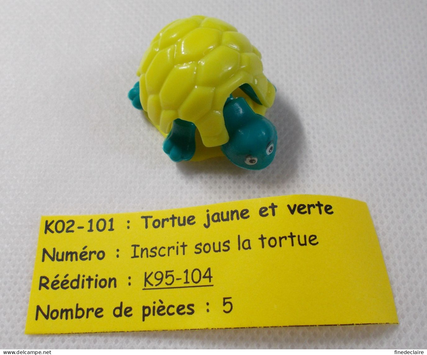 Kinder - Tortue Jaune Et Verte - K02 101 - Sans BPZ - Inzetting