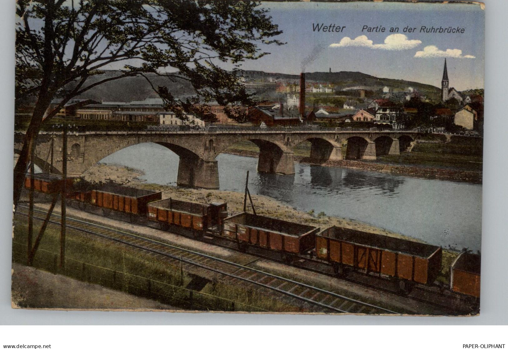 5802 WETTER, Güterzug Entlang Der Ruhr, Ruhrbrücke, 1924 - Wetter