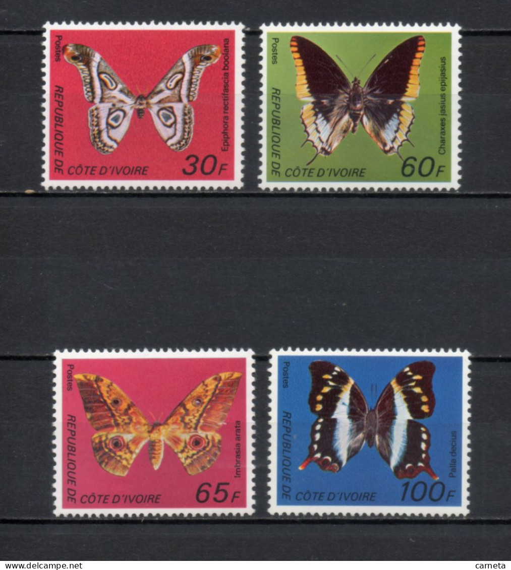 COTE D'IVOIRE N° 440A à 440D  NEUFS SANS CHARNIERE COTE 130.00€   PAPILLON ANIMAUX FAUNE - Côte D'Ivoire (1960-...)