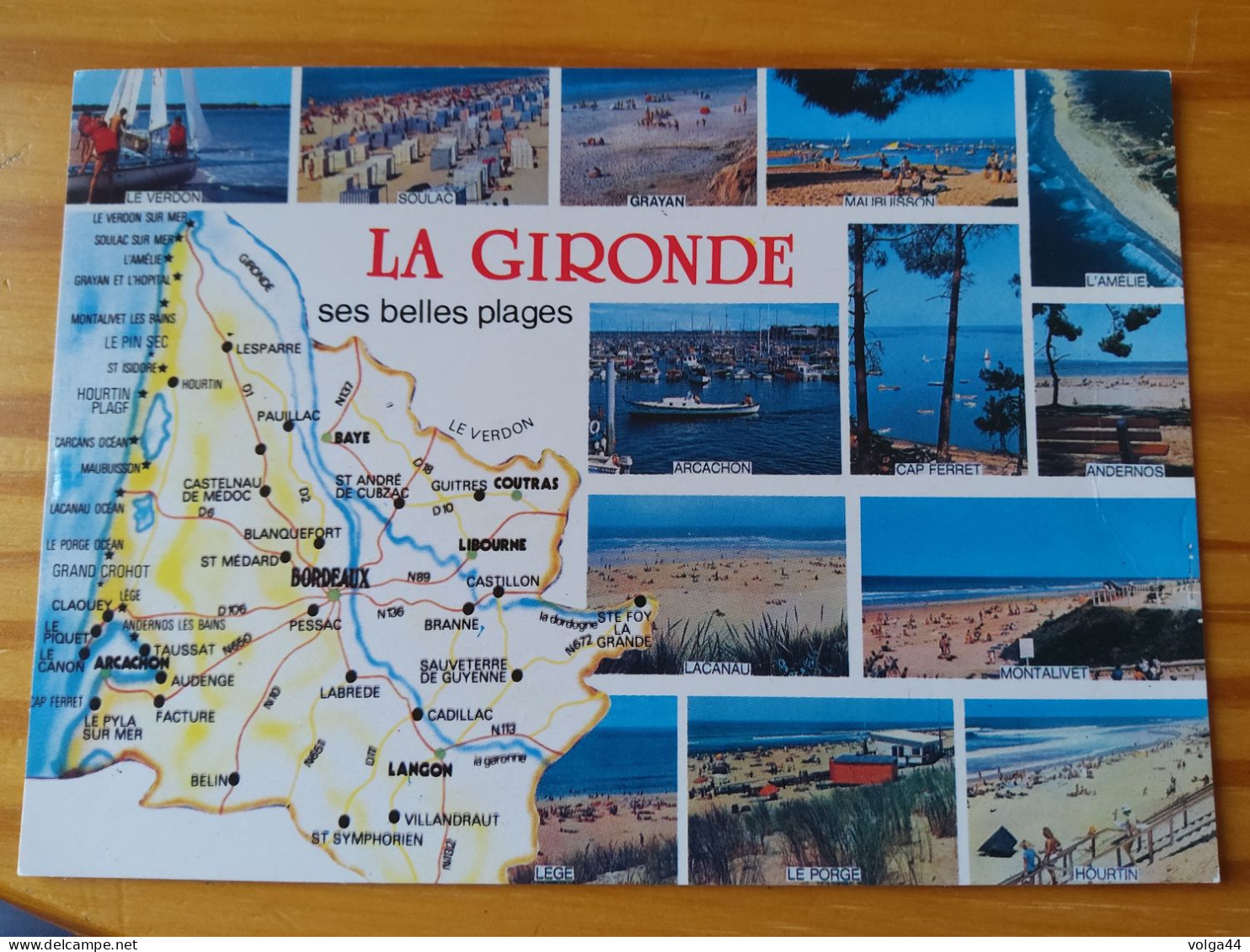 33 - GIRONDE - Carte Géographique - Contour Du Département Avec Multivues - Cartes Géographiques