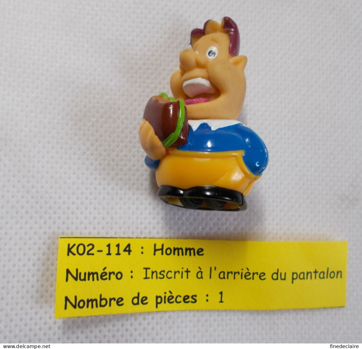 Kinder - Pique-nique - Homme Avec Burger, Tête En Caoutchouc - K02 114 - Sans BPZ - Montables