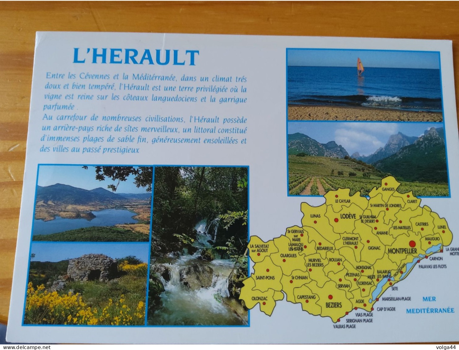 34 - HERAULT - Carte Géographique - Contour Du Département Avec Multivues - Cartes Géographiques