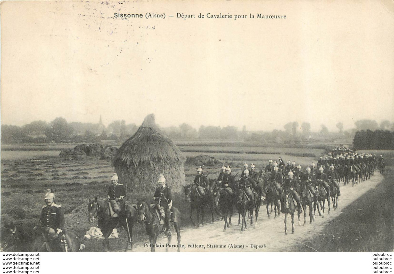 SISSONNE DEPART DE CAVALERIE POUR LA MANOEUVRE 1914 ENVOYEE DE AMIFONTAINE ET ECRITE EN ALLEMAND - Sissonne