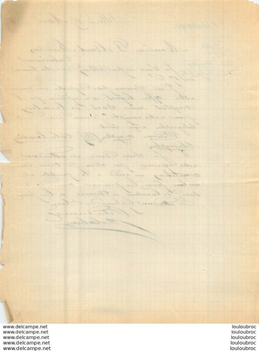 ECRIT DOCUMENT DE 1884 LILLE L. DELAHAYE 116 BD VAUBAN - 1800 – 1899