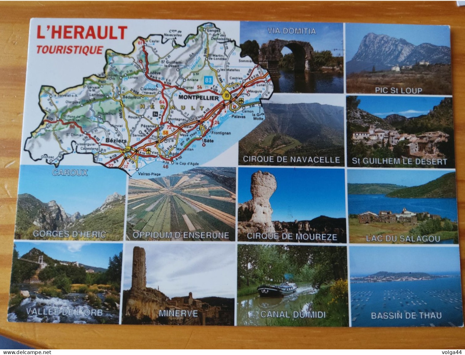 34 - HERAULT - Carte Géographique - Contour Du Département Avec Multivues - Landkarten