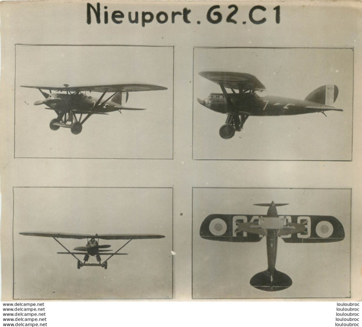 AVION NIEUPORT G2 C1 AVEC CARACTÉRISTIQUES  AU VERSO PHOTO ORIGINALE FORMAT 15.50 X 13 CM - Aviación