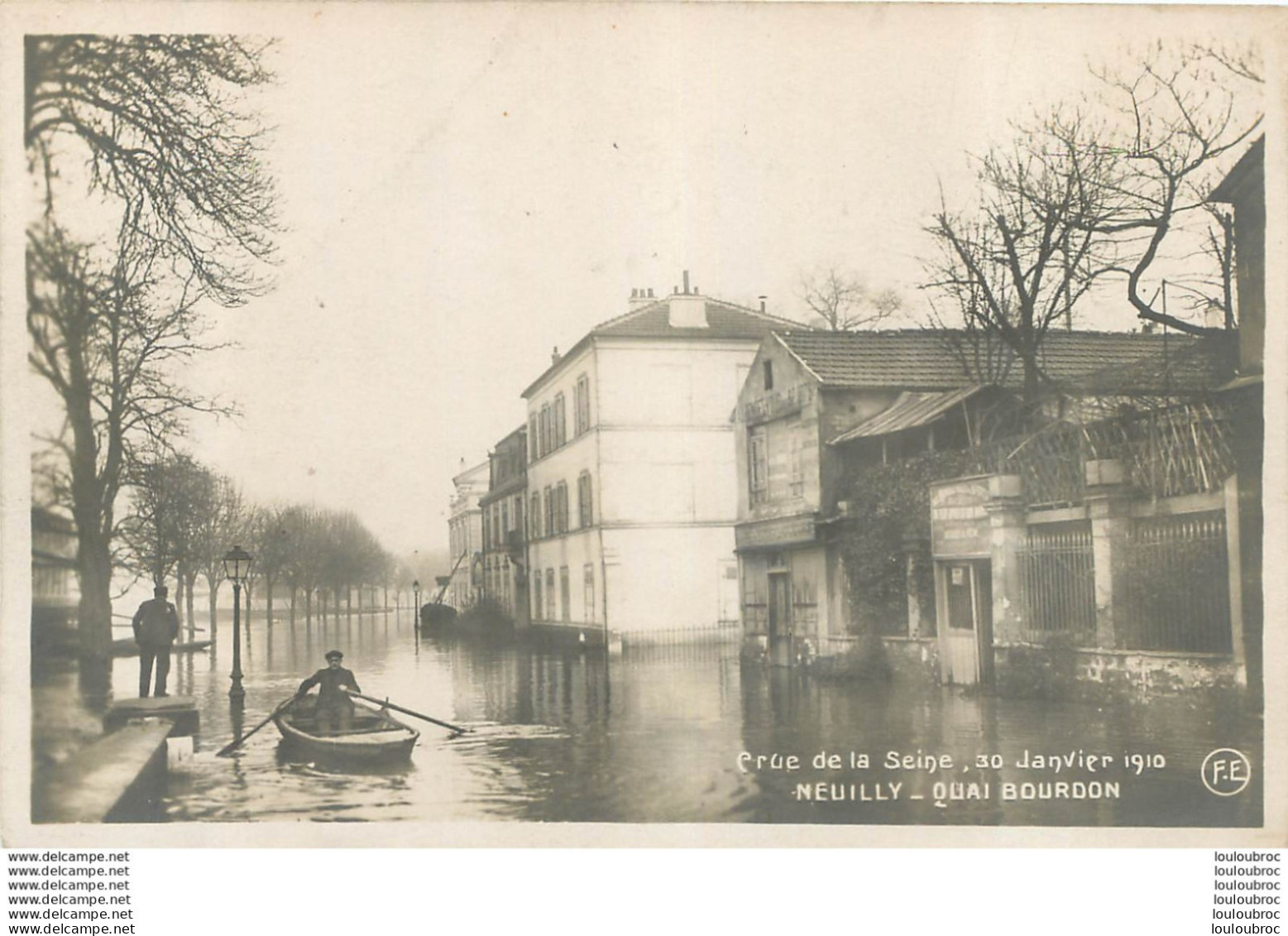 NEUILLY SUR SEINE CRUE 1910  QUAI BOURDON - Neuilly Sur Seine