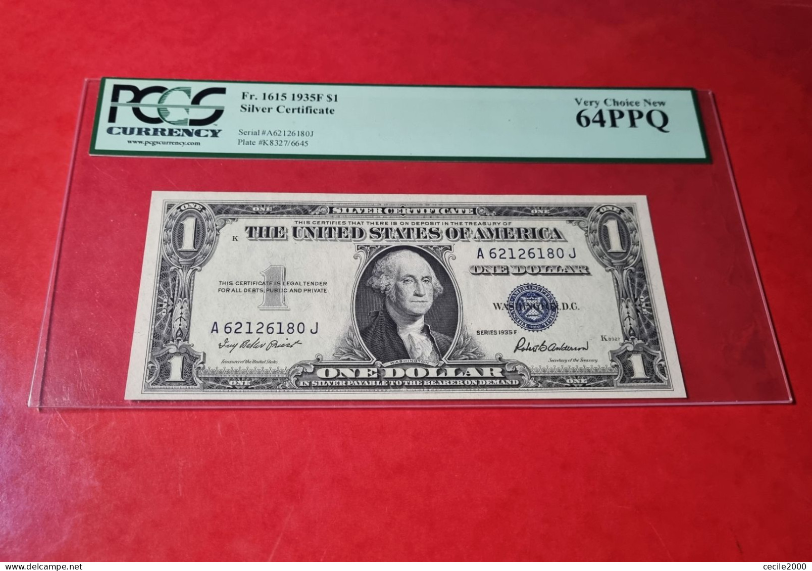 1935 USA $1 DOLLAR  UNITED STATES BANKNOTE PCGS 64 PPQ VERY CH, NEW BILLETE ESTADOS UNIDOS *COMPRAS MULTIPLES CONSULTAR* - Certificaten Van Zilver (1878-1923)